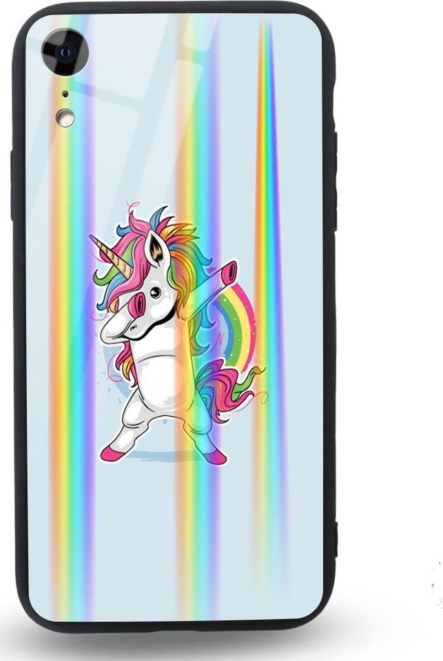 Mojworld Etui na Apple iPhone XR - Rainbow Case - Lovely Unicorn 1