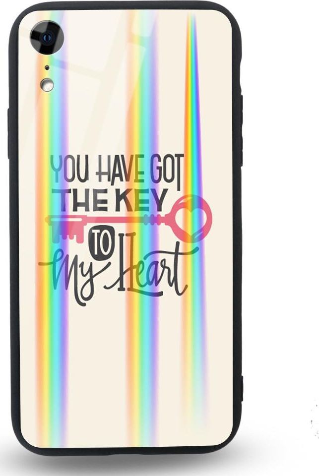 Mojworld Etui na Apple iPhone XR - Rainbow Case - U have got the key to my Heart 1