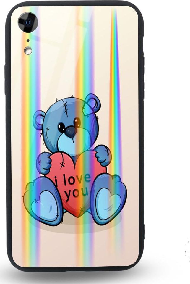 Mojworld Etui na Apple iPhone XR - Rainbow Case - I love You Bear 1