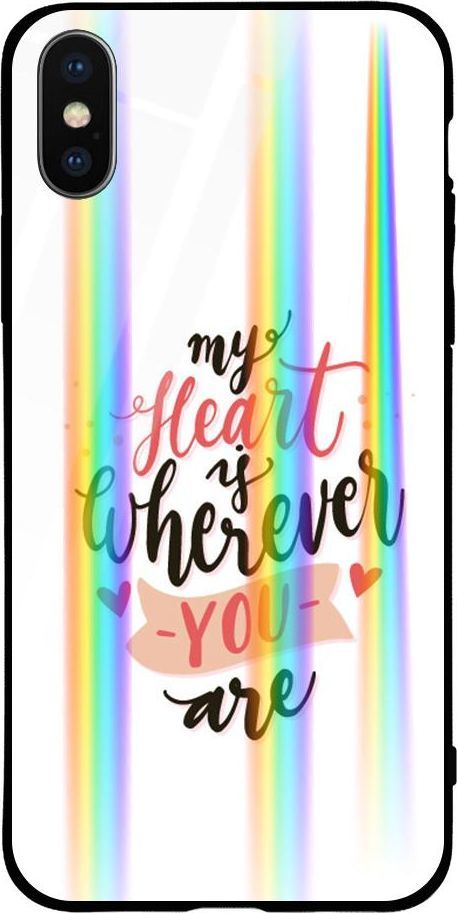 Mojworld Etui na Apple iPhone XS Max - Rainbow Case - My heart is wherewer u are 1