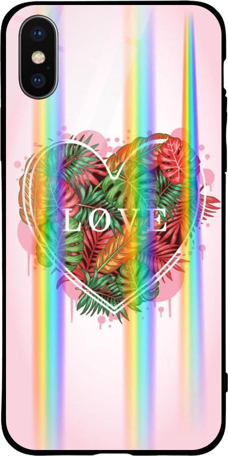 Mojworld Etui na Apple iPhone XS Max - Rainbow Case - Pink Love 1