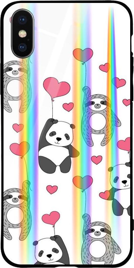 Mojworld Etui na Apple iPhone XS Max - Rainbow Case - Love Panda 1
