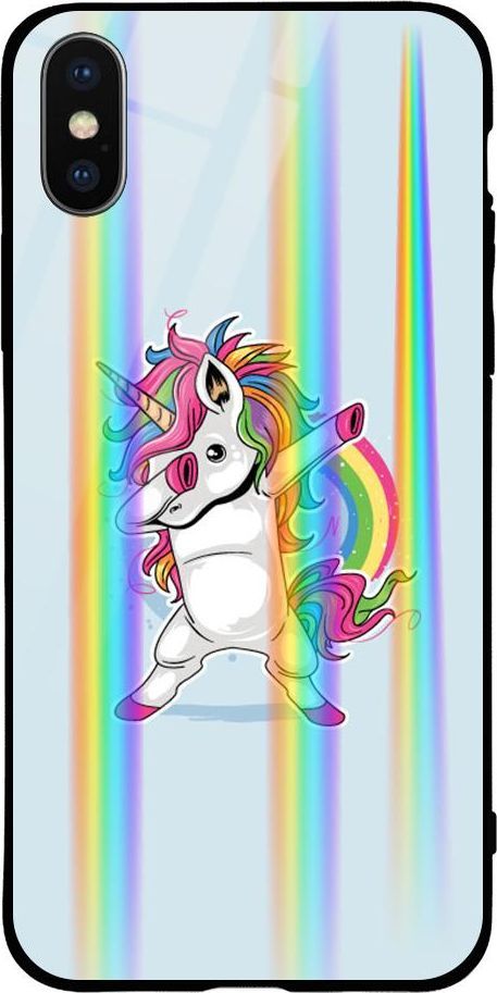 Mojworld Etui na Apple iPhone XS Max - Rainbow Case - Lovely Unicorn 1
