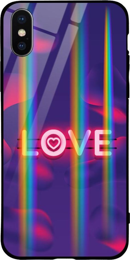 Mojworld Etui na Apple iPhone XS Max - Rainbow Case - Neon love 1