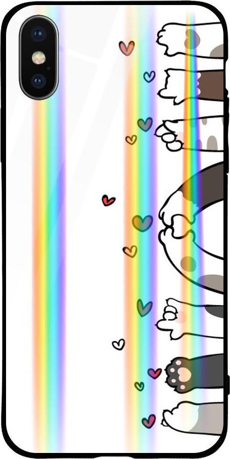 Mojworld Etui na Apple iPhone XS Max - Rainbow Case - Cat's love feet 1