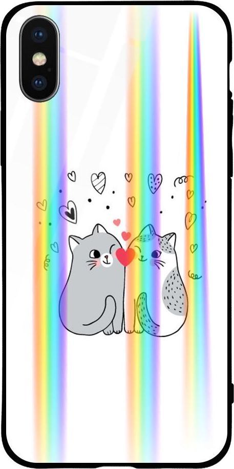 Mojworld Etui na Apple iPhone XS Max - Rainbow Case - Lovely Cats 1