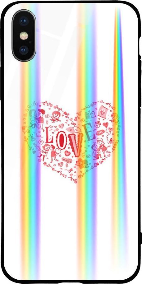 Mojworld Etui na Apple iPhone XS Max - Rainbow Case - Heart of love 1