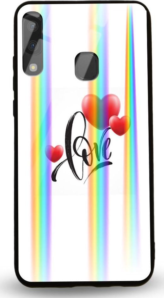 Mojworld Etui na Samsung A20E - Rainbow Case - Love 1