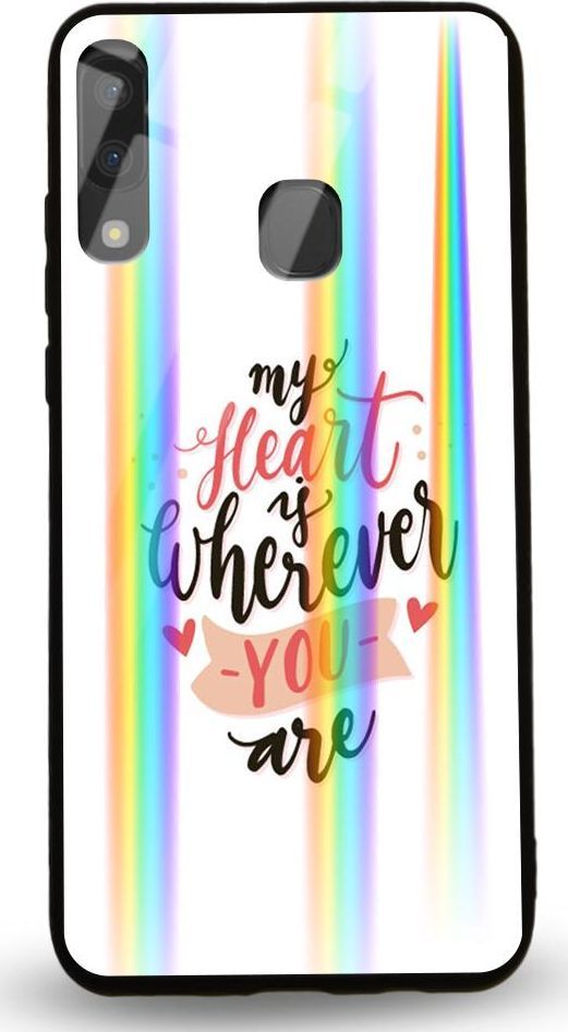 Mojworld Etui na Samsung A20E - Rainbow Case - My heart is wherewer u are 1