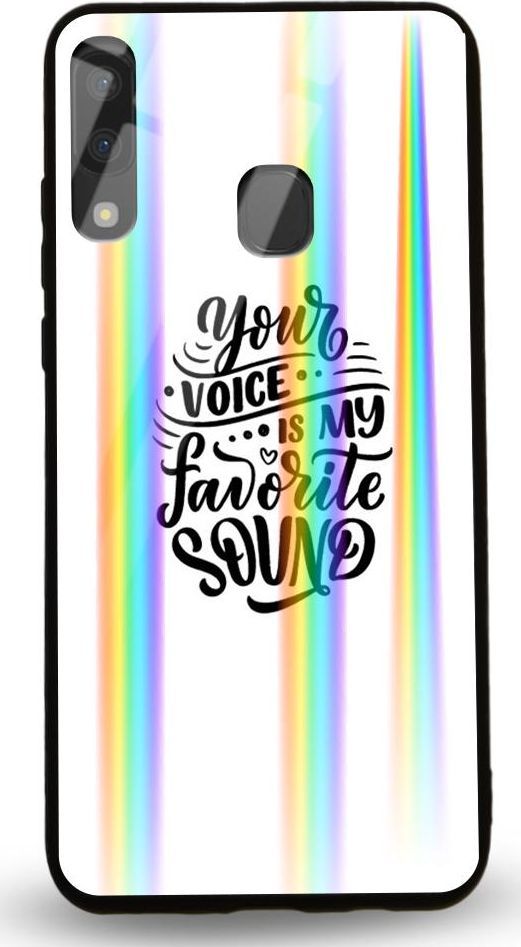 Mojworld Etui na Samsung A20E - Rainbow Case - Your voice is my favorite sound 1