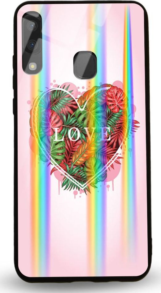 Mojworld Etui na Samsung A20E - Rainbow Case - Pink Love 1