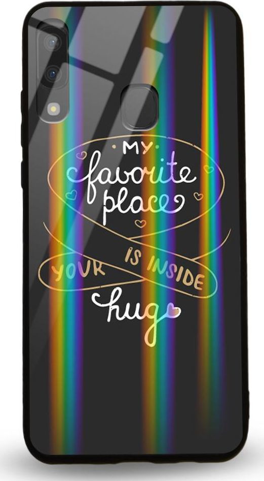 Mojworld Etui na Samsung A20E - Rainbow Case - My favorite place is inside ur hug 1