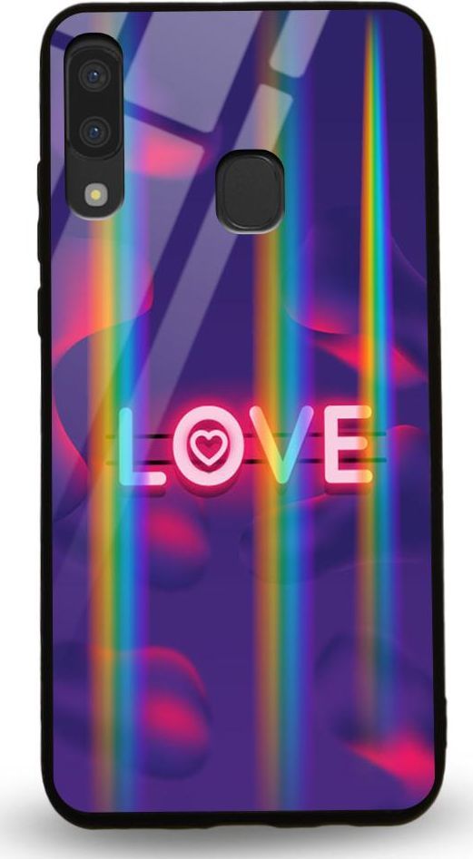 Mojworld Etui na Samsung A20E - Rainbow Case - Neon love 1