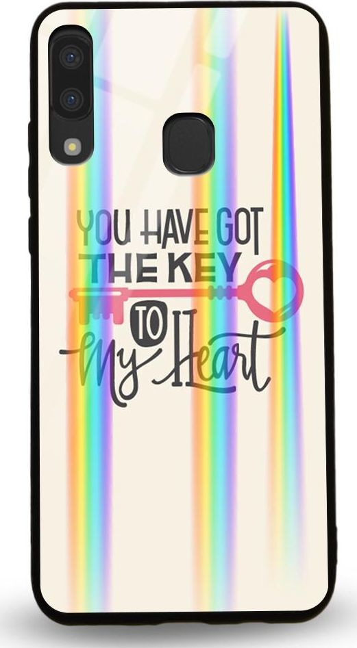 Mojworld Etui na Samsung A20E - Rainbow Case - U have got the key to my Heart 1