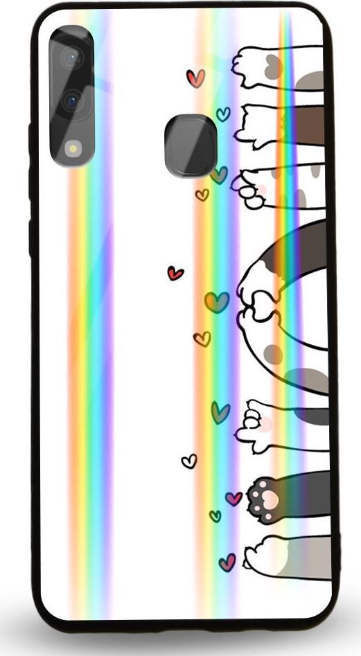 Mojworld Etui na Samsung A20E - Rainbow Case - Cat's love feet 1