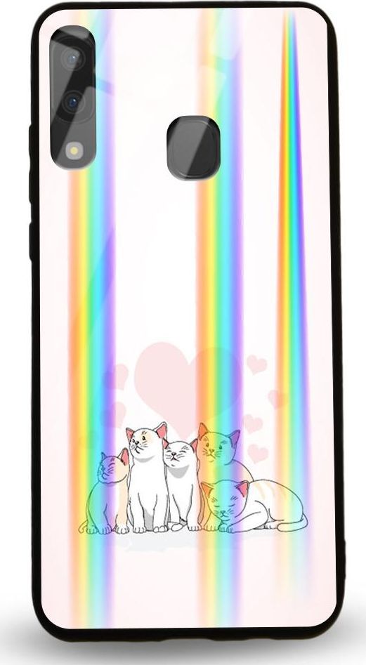 Mojworld Etui na Samsung A20E - Rainbow Case - Love from the cats 1
