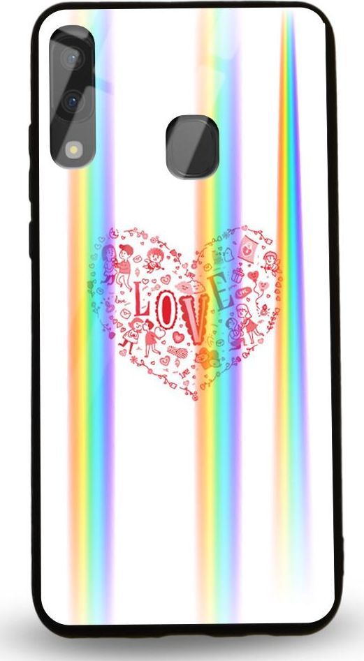 Mojworld Etui na Samsung A20E - Rainbow Case - Heart of love 1