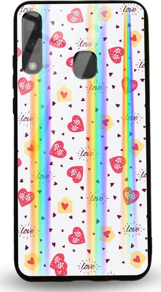 Mojworld Etui na Samsung A20E - Rainbow Case - Lovely hearts 1