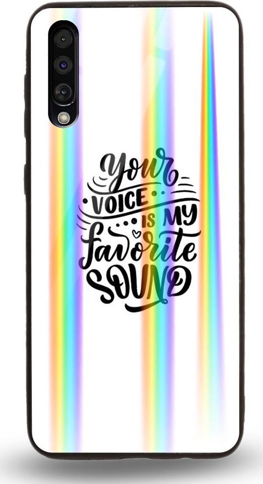 Mojworld Etui na Samsung A50 - Rainbow Case - Your voice is my favorite sound 1