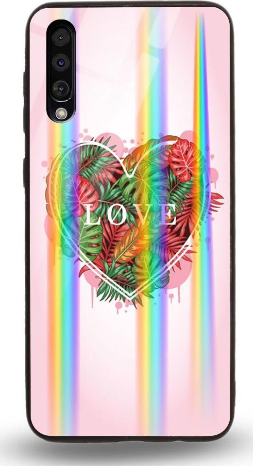 Mojworld Etui na Samsung A50 - Rainbow Case - Pink Love 1