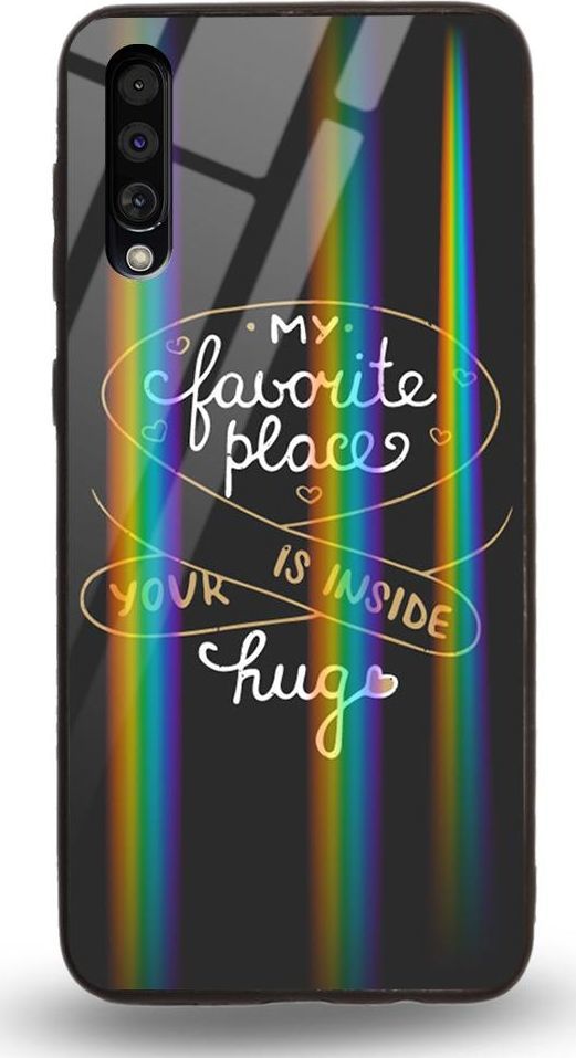 Mojworld Etui na Samsung A50 - Rainbow Case - My favorite place is inside ur hug 1
