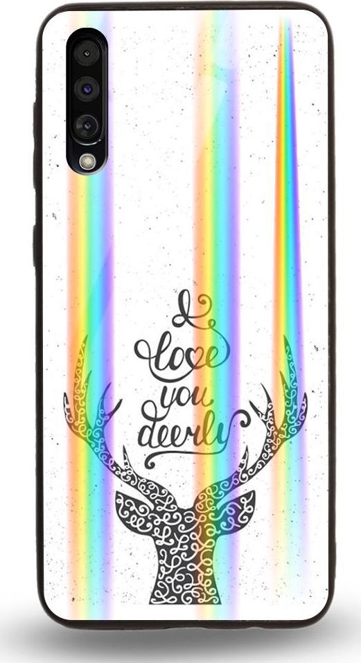 Mojworld Etui na Samsung A50 - Rainbow Case - Love You deerly 1
