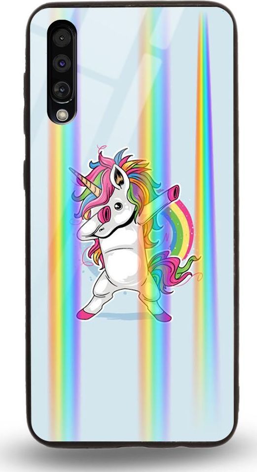 Mojworld Etui na Samsung A50 - Rainbow Case - Lovely Unicorn 1