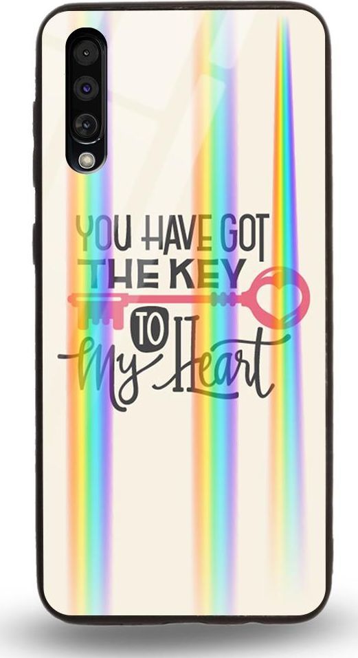 Mojworld Etui na Samsung A50 - Rainbow Case - U have got the key to my Heart 1