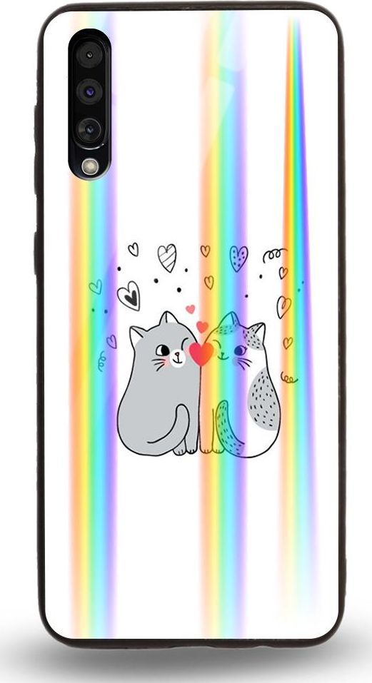 Mojworld Etui na Samsung A50 - Rainbow Case - Lovely Cats 1