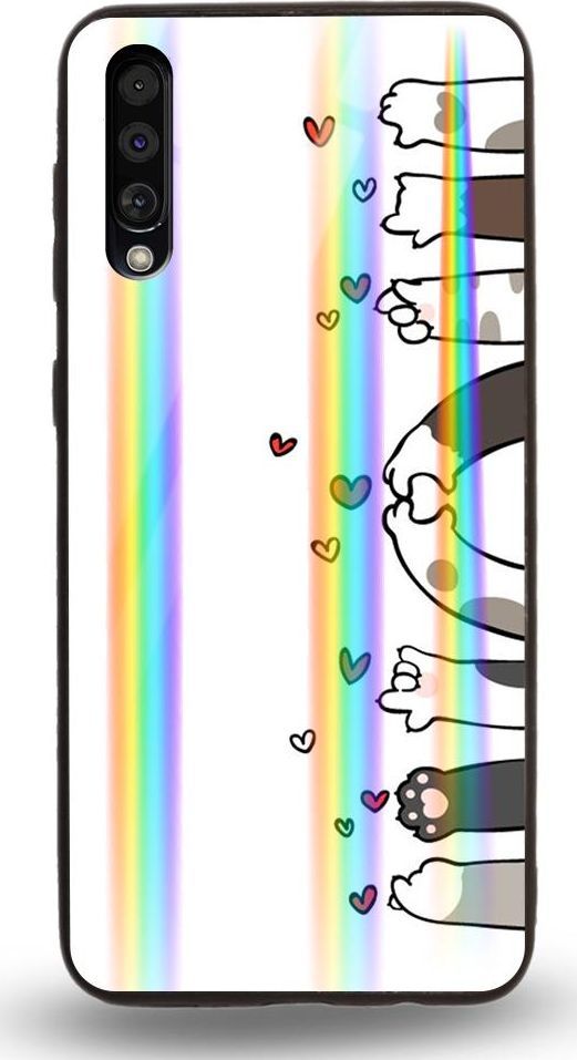 Mojworld Etui na Samsung A70 - Rainbow Case - Cat's love feet 1