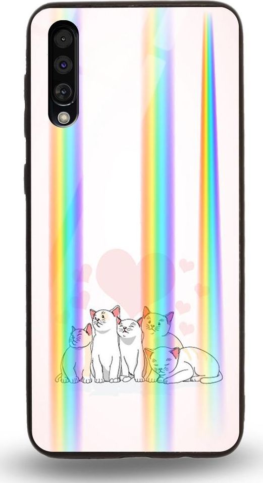 Mojworld Etui na Samsung A70 - Rainbow Case - Love from the cats 1