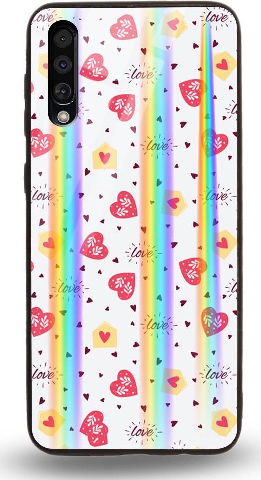 Mojworld Etui na Samsung A70 - Rainbow Case - Lovely hearts 1
