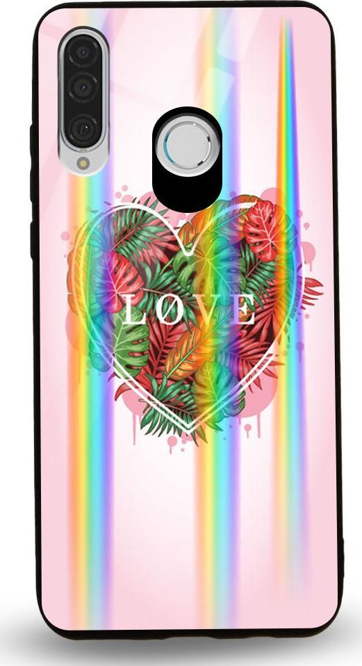 Mojworld Etui na Huawei P30 Lite - Rainbow Case - Pink Love 1