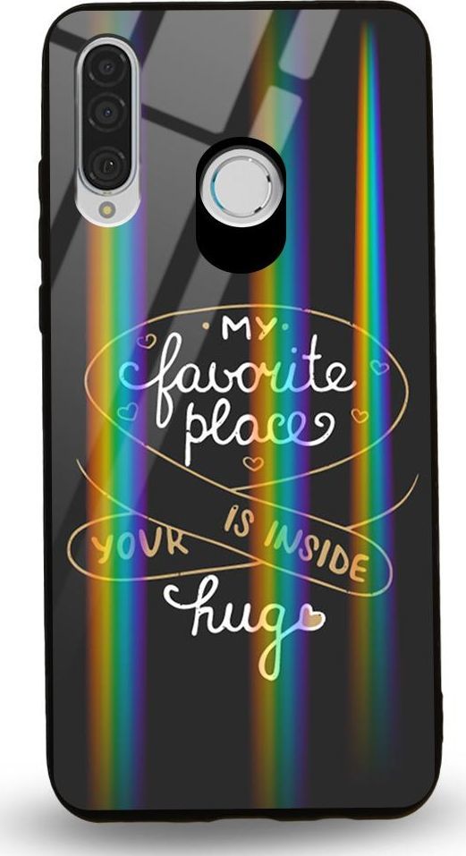 Mojworld Etui na Huawei P30 Lite - Rainbow Case - My favorite place is inside ur hug 1