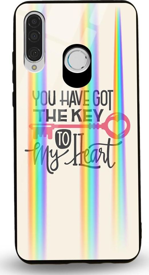 Mojworld Etui na Huawei P30 Lite - Rainbow Case - U have got the key to my Heart 1