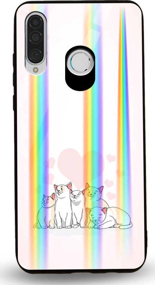 Mojworld Etui na Huawei P30 Lite - Rainbow Case - Love from the cats 1