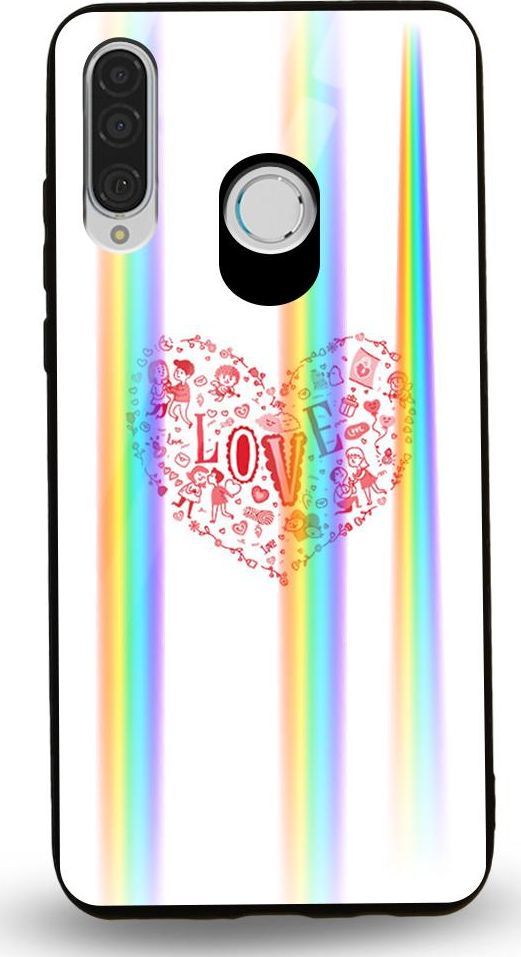 Mojworld Etui na Huawei P30 Lite - Rainbow Case - Heart of love 1