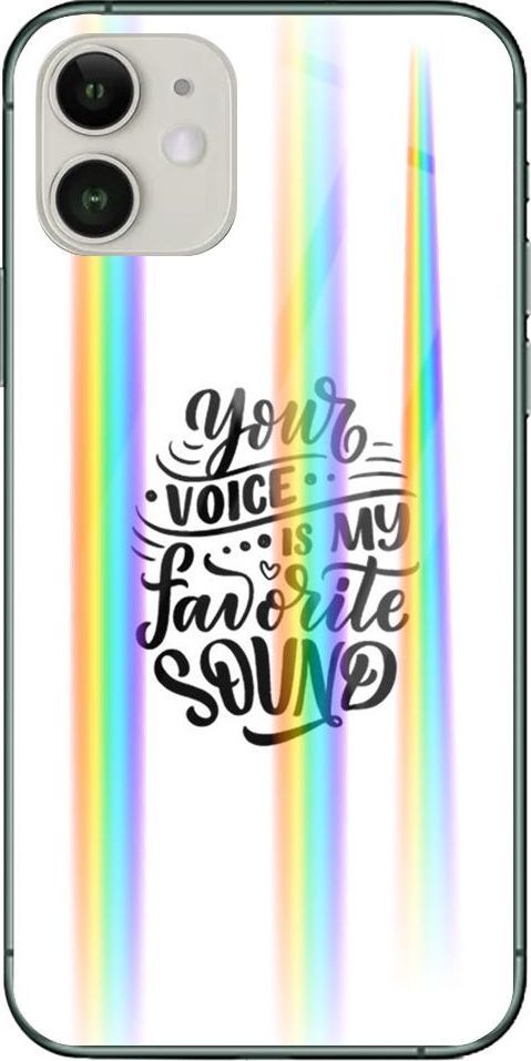 Mojworld Etui na Apple iPhone 11 - Rainbow Case - Your voice is my favorite sound 1