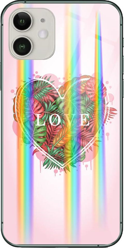 Mojworld Etui na Apple iPhone 11 - Rainbow Case - Pink Love 1