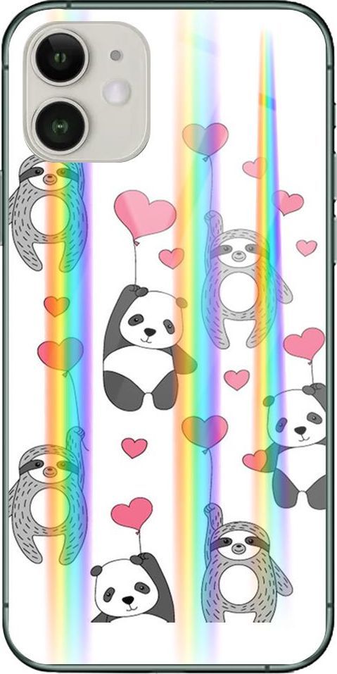 Mojworld Etui na Apple iPhone 11 - Rainbow Case - Love Panda 1