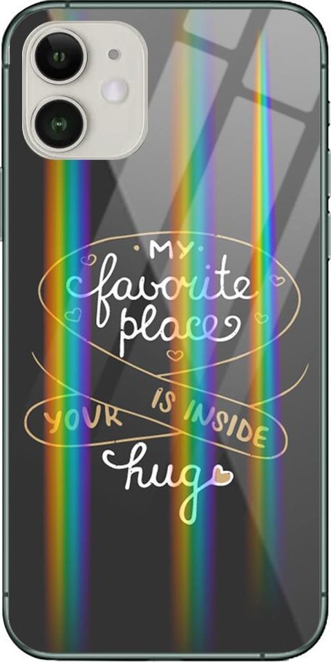 Mojworld Etui na Apple iPhone 11 - Rainbow Case - My favorite place is inside ur hug 1