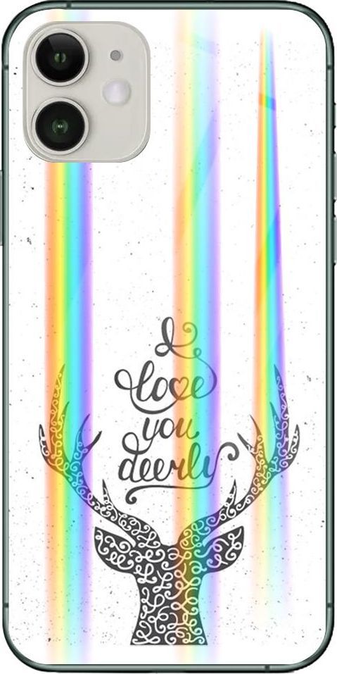 Mojworld Etui na Apple iPhone 11 - Rainbow Case - Love You deerly 1