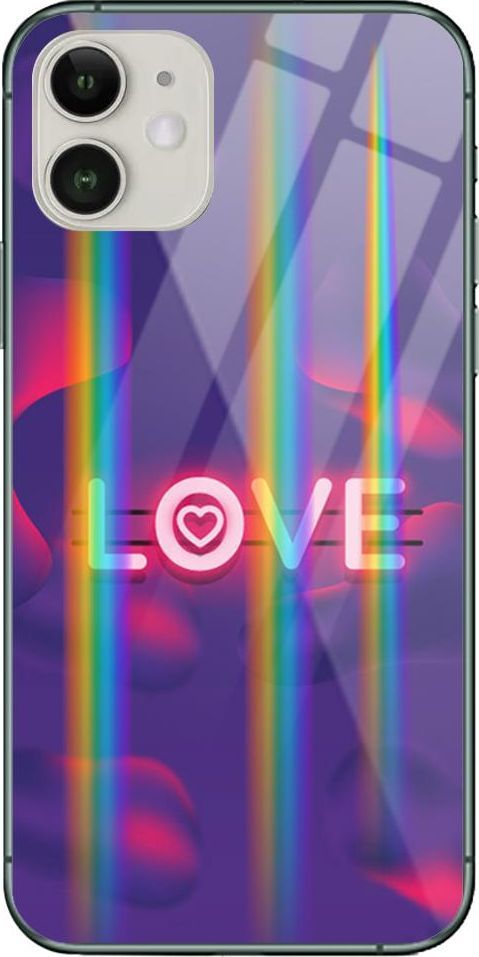 Mojworld Etui na Apple iPhone 11 - Rainbow Case - Neon love 1