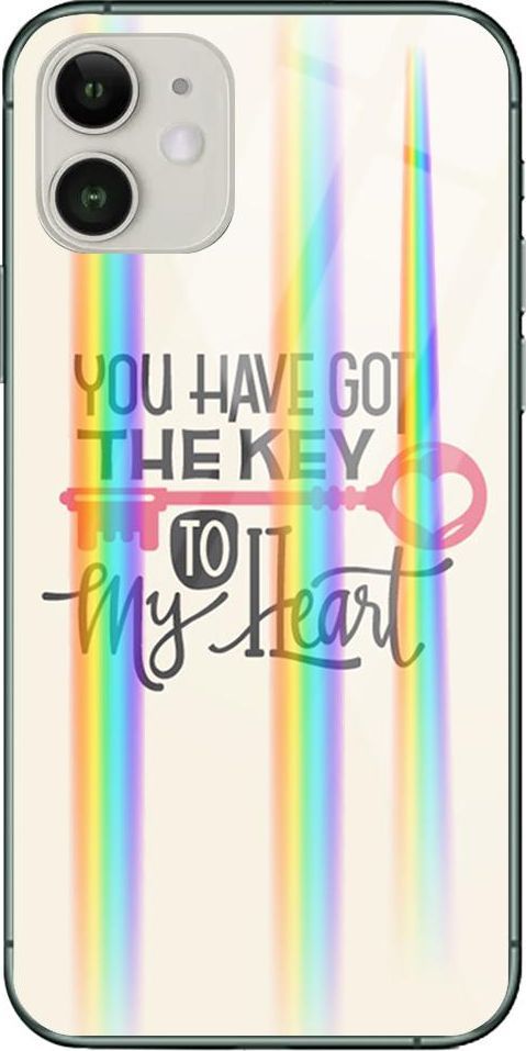 Mojworld Etui na Apple iPhone 11 - Rainbow Case - U have got the key to my Heart 1