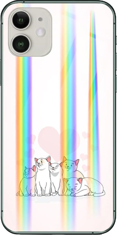 Mojworld Etui na Apple iPhone 11 - Rainbow Case - Love from the cats 1