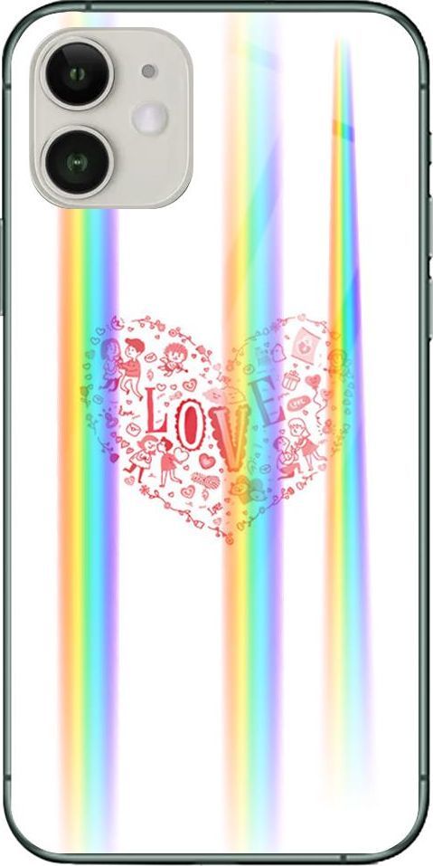 Mojworld Etui na Apple iPhone 11 - Rainbow Case - Heart of love 1