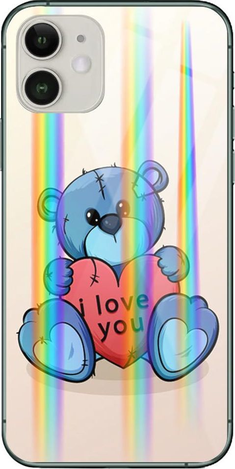 Mojworld Etui na Apple iPhone 11 - Rainbow Case - I love You Bear 1