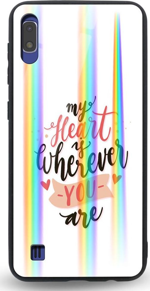 Mojworld Etui na Samsung A10 - Rainbow Case - My heart is wherewer u are 1