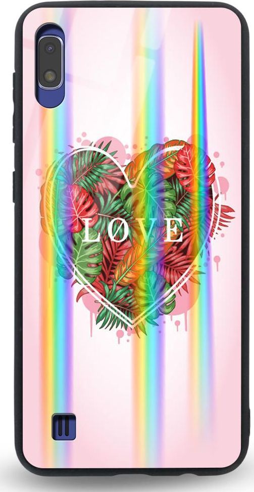 Mojworld Etui na Samsung A10 - Rainbow Case - Pink Love 1