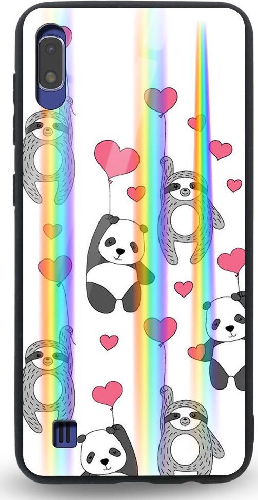 Mojworld Etui na Samsung A10 - Rainbow Case - Love Panda 1